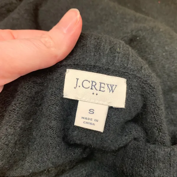 J.Crew Womens Black Long Sleeve Wool‎ Blend Crewneck Knit Sweater Dress Small - Image 6