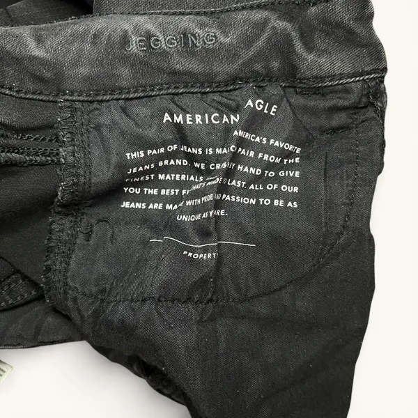 American Eagle Next‎ Level Stretch Skinny Jeans Black Distressed Womens 6 - Image 6
