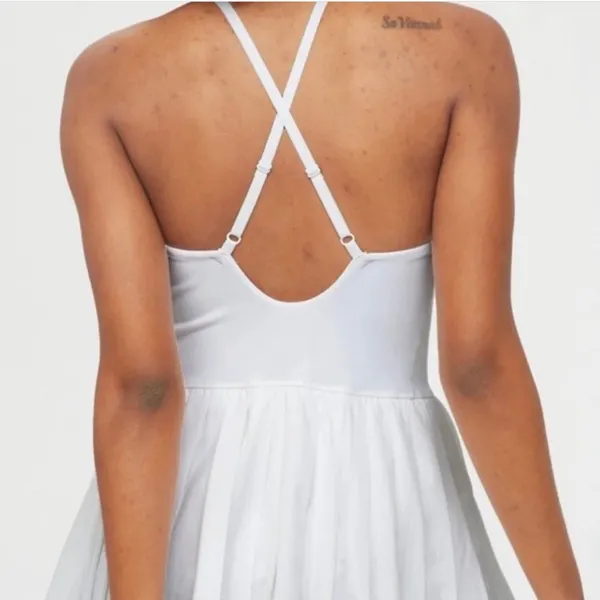 OFFLINE by Aerie Real Me Pleated Tennis Dress Small White Activewear Athleisure - Image 2
