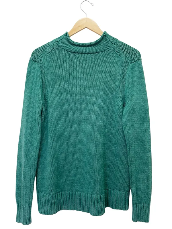 J. Crew Always The 1988 Rollneck Sweater L Emerald Green Cotton Heritage Preppy - Image 3