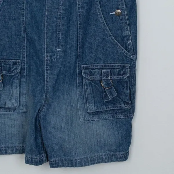 Vintage Disney Womens‎ Overalls Denim Shortalls Shorts Size L Blue Mickey Mouse - Image 4
