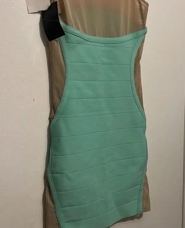 Babe Society Nude Mesh cutout Bodycon Dress Small - Image 7