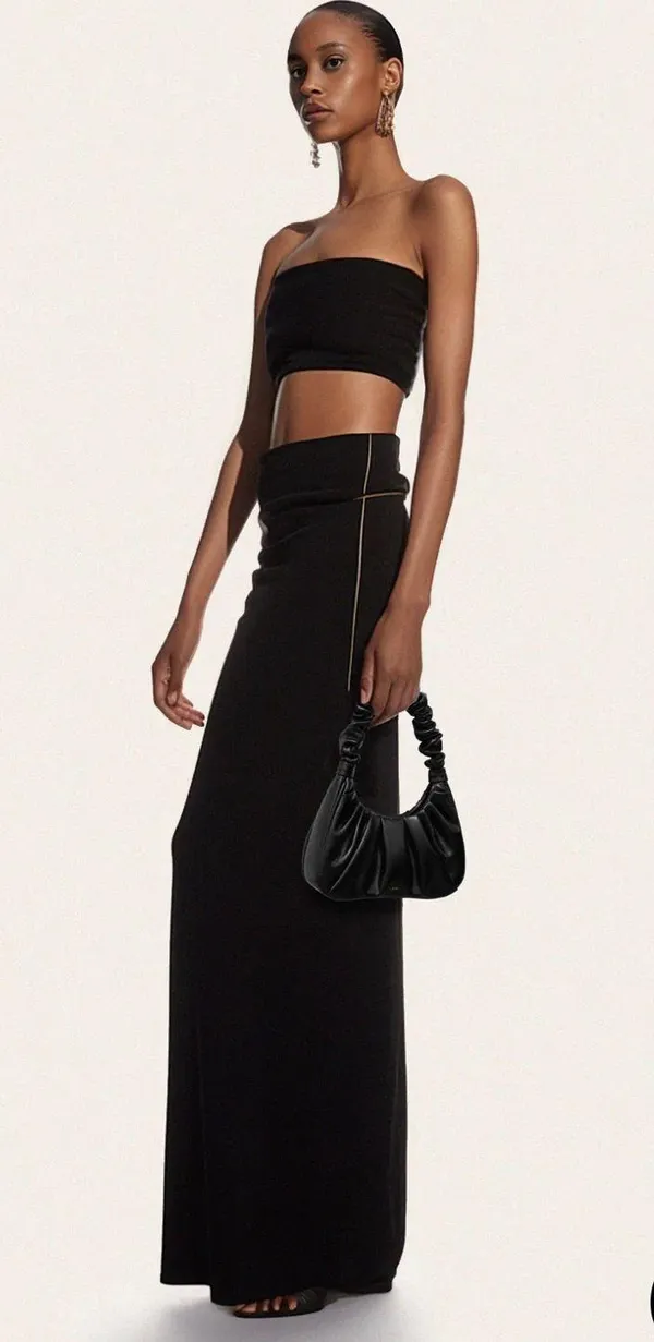 Gabbi Ruched Hobo Handbag - Black - Image 2