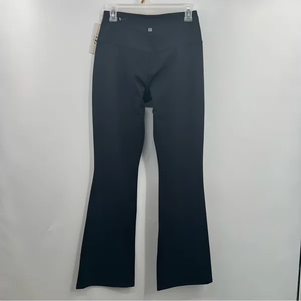 NIC+ZOE Active TLC Flare Leggings M Black Crossover Foldover Waist NWT - Image 3