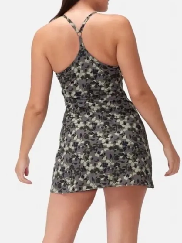 Outdoor Voices The Exercise Dress Tennis Athletic Tea Tree Floral Olive Green - Image 3
