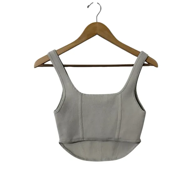 ARITZIA Babaton Sculpt Knit Corset Beige Matte Pearl Tank Top - Image 4