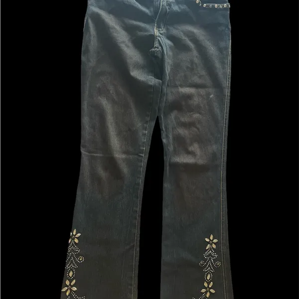 Paris Blues Black Flare Jeans with Embellishments - Image 4