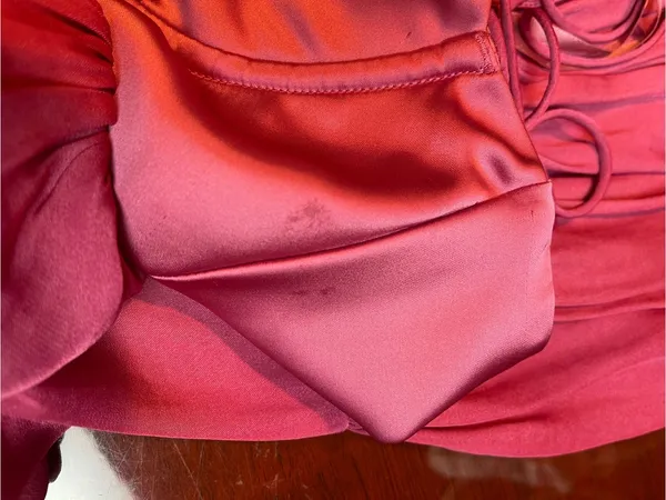 Free People Freya Berry Pink Satin Corset Tiered Maxi Dress M Coquette Fairycore - Image 14