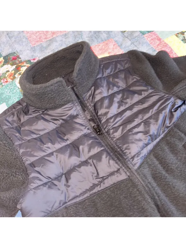 Zyia Active Woman’s Medium Black Fleece and Quilted Jacket with Full Zip Workout - Image 6