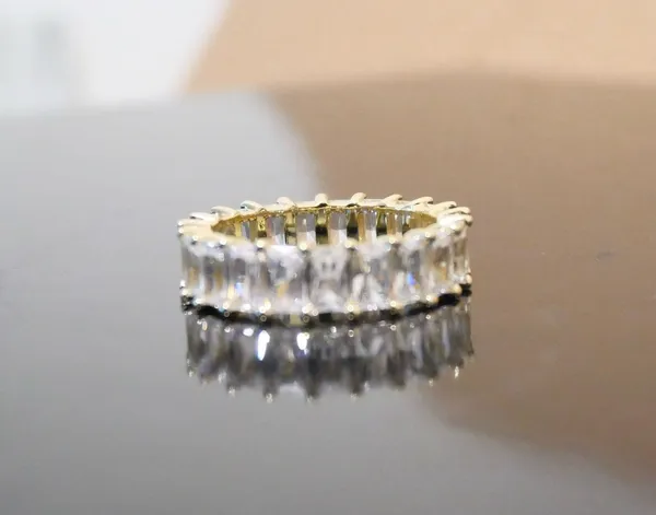 14k White Gold/Silver Baguette Ring Gold Size 7.5 - Image 6