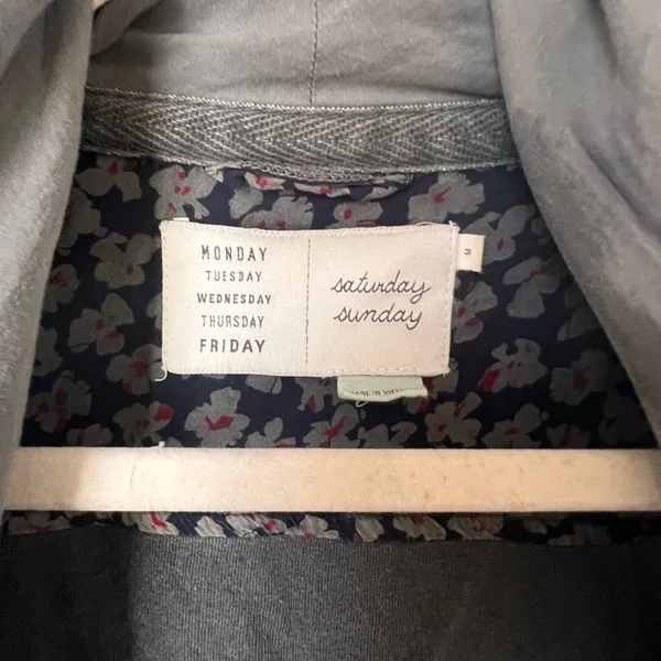 Anthropologie Saturday Sunday grey moto jacket size M - Image 4