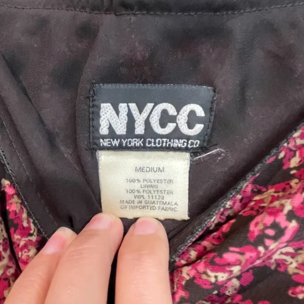 NYCC Y2K Vintage Pink Brown Elastic‎ Waist A-Line Gored Hem Midi Skirt Medium - Image 6
