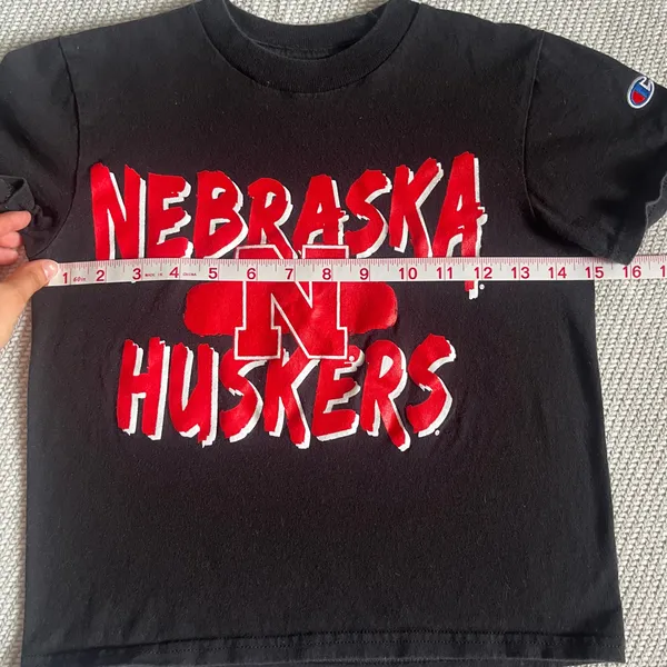 Champion Black Red White Graphic Nebraska Huskers Tee Sz Xs - Image 4