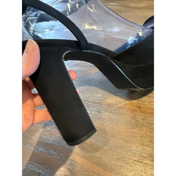 NY&C Raya Black Flower Platform‎ Heels 10 NIB Chunky Dressy Pumps - Image 8