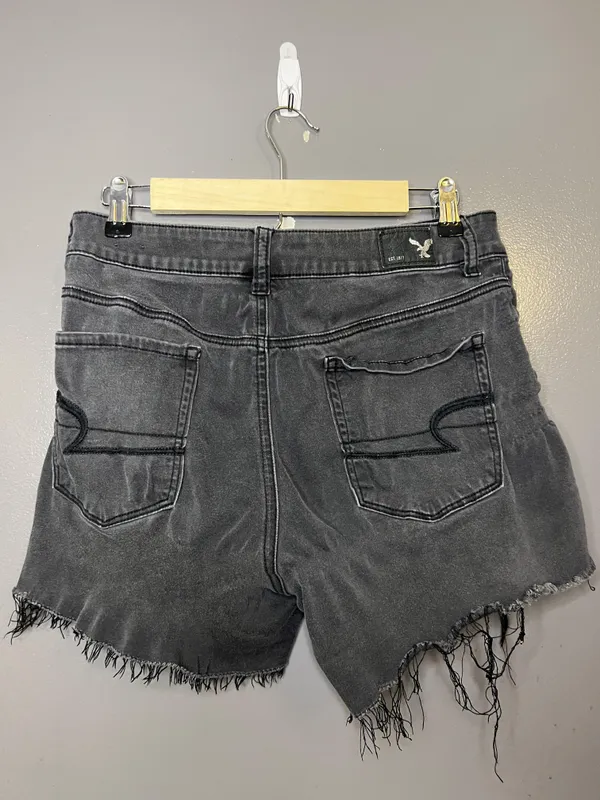 American Eagle Outfitters Shorts Womens 12 Gray Hi Rise Shortie Stretch Cutoff - Image 3