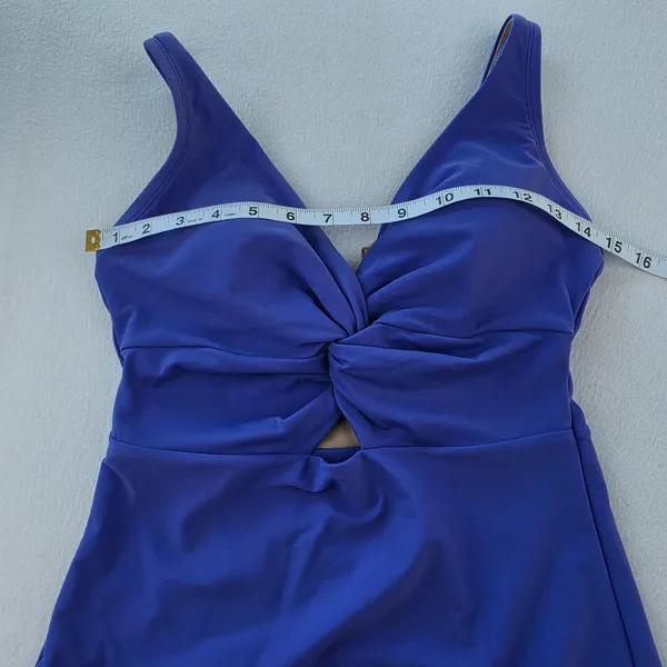 Kona Sol NWT Womens Purple Twist Front Keyhole One Piece Swimsuit Size M 8-10 - Image 7