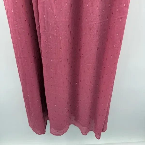 Revolve RTR LDT‎ Pink Rose Metallic Peplum Waist Sleeveless V Neck Maxi Gown Dress Sz 2 - Image 6