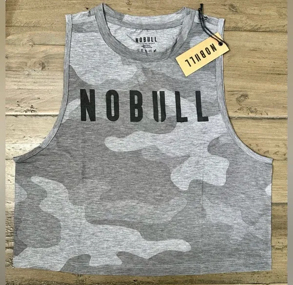 NWT Women's NOBULL Muscle Tank - Small - Heather Gray Camo - Image 4