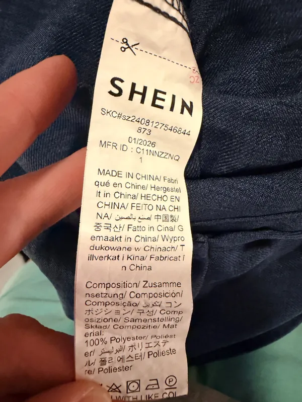 SHEIN Navy Blue Button-Front Jumpsuit - Image 5