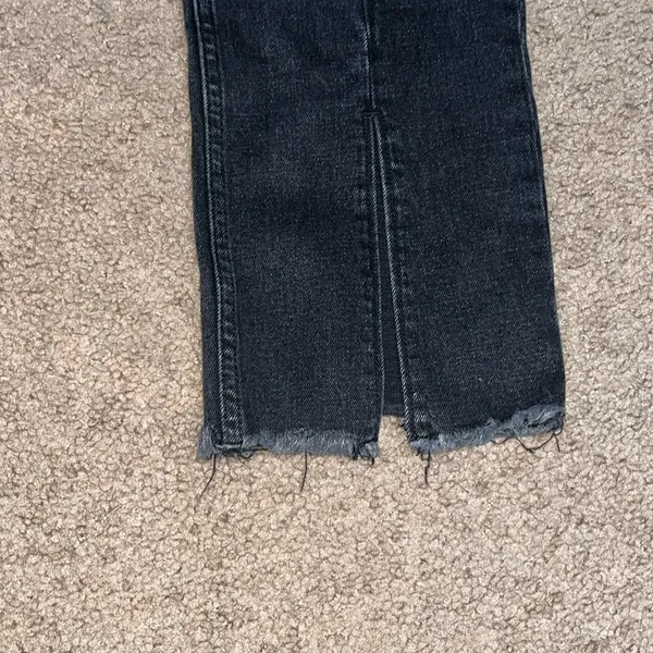 Abercrombie & Fitch Curve Love Skinny High Rise Seam Raw Split Hem Black 31‎ 12R - Image 8