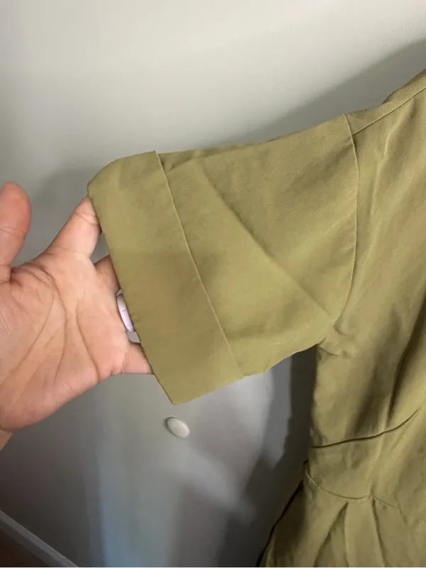 Everlane Olive Short-Sleeve Tie-Waist Jumpsuit - Image 8
