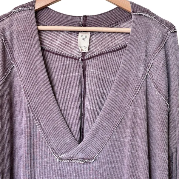 We The Free People Ocean View S Purple Oversized Boho Sweater - Image 5