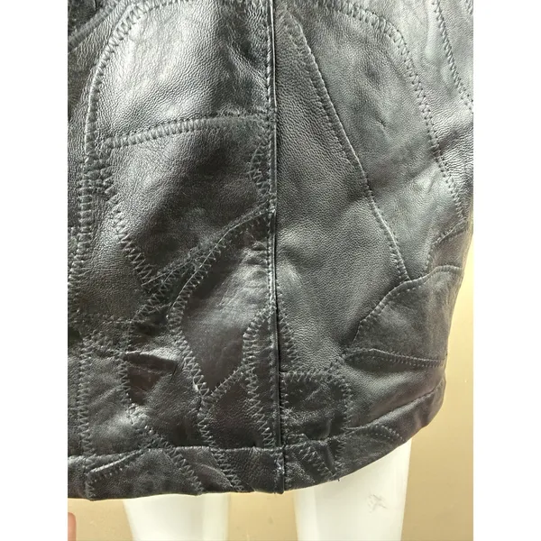 Vintage Maxam Women’s Black Lambskin Leather Jacket Italian Mosaic Size M NWT - Image 7