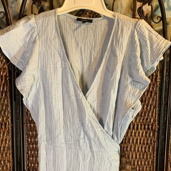Drew Light Blue Wrap Dress Size M - Image 3