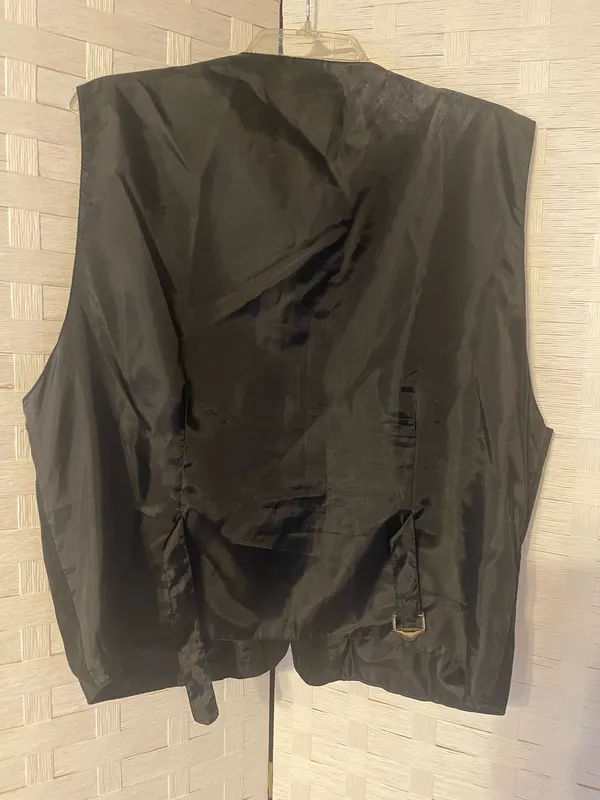 Vtg Faded Glory Black Leather Vest Size Large Country Cowboy Classic - Image 10