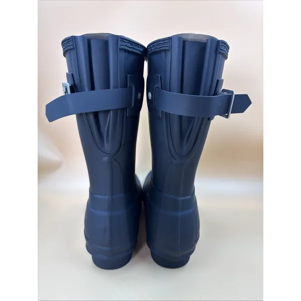 New Hunter Women's Navy Blue Original Short Back Adjustable Rain Boots Size 6 - Image 5