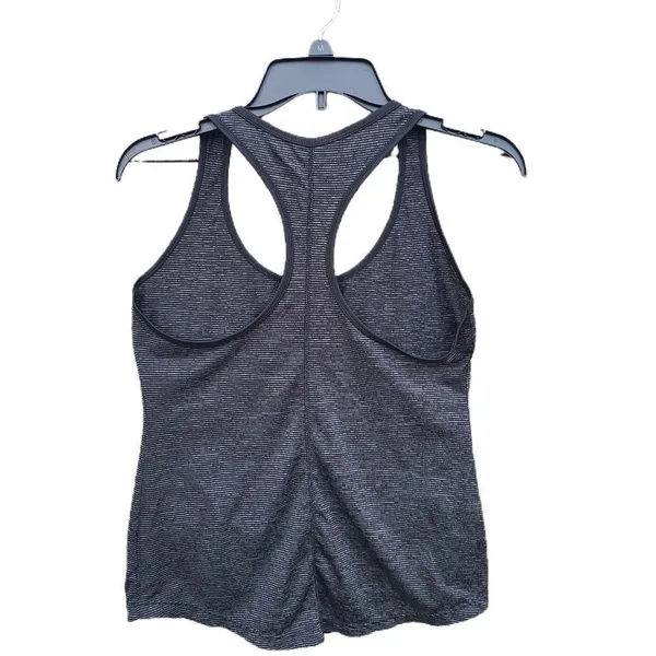 Old Navy -234 active tank top grey black stripes‎ Small - Image 2