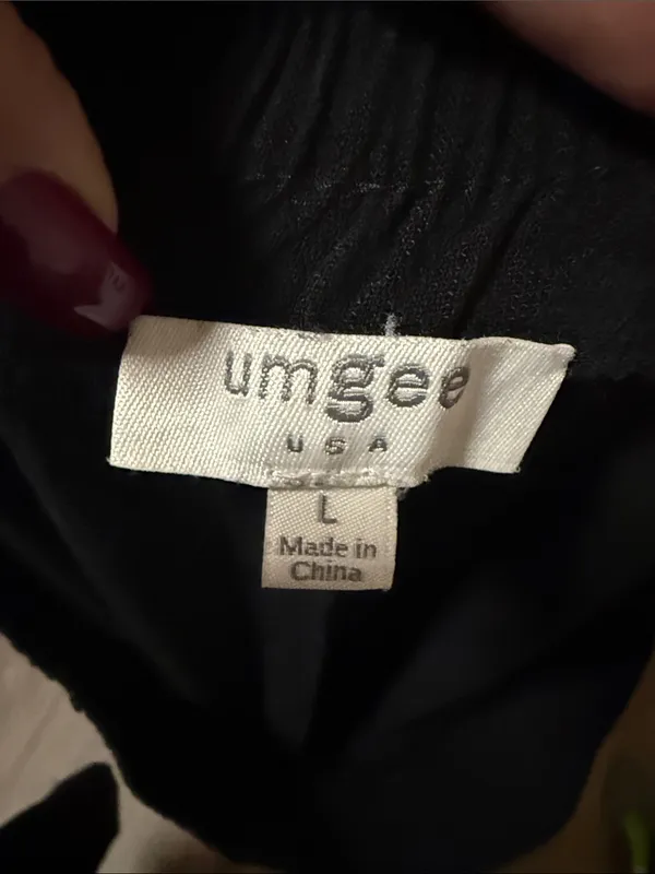 Umgee Black Cropped Wide-Leg Pants with Frayed Hem - Image 2