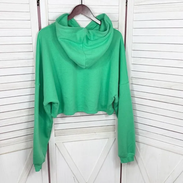 Savage X Fenty Essential Fleece‎ Scope Logo Cropped Hoodie Sweatshirt Green XL - Image 9