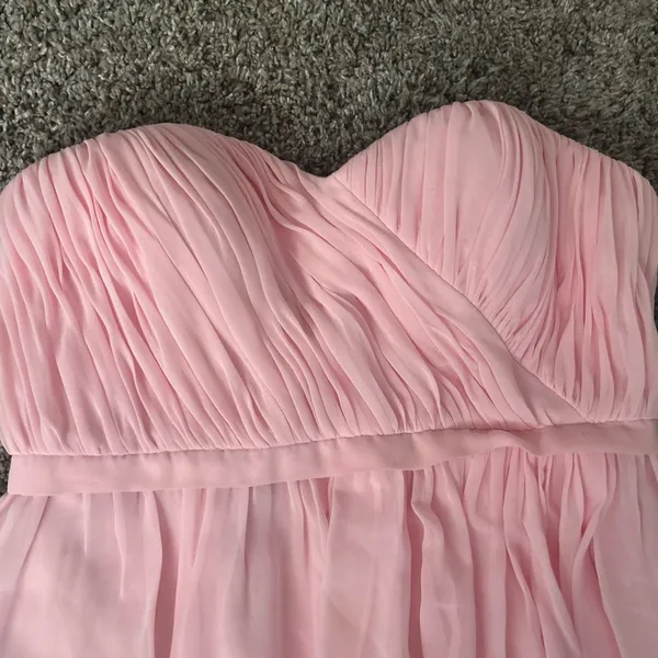 Pink Chiffon Strapless Dress Sz 2 - Image 3