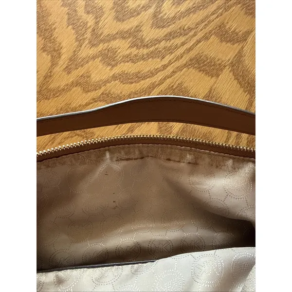 Michael Kors Kempton Tote Navy Nylon & Brown Trim Gold Tone Hardware Accents - Image 13