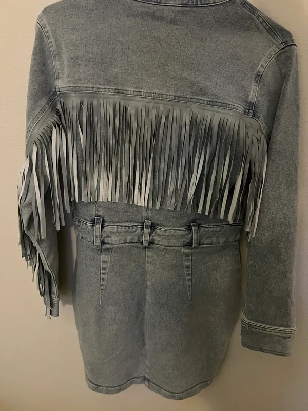 Lane 201 Denim Fringe Dress - Image 2