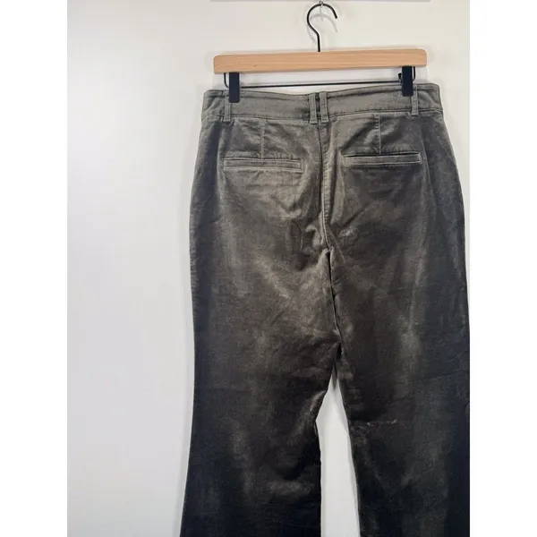 Anthropologie Maeve Womens Pants Gray Velvet Bootcut Stretch High Rise Size 6 - Image 9