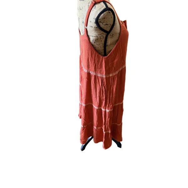 Lapis Orange Tiered Bohemian Sun Dress Size XL - Image 3