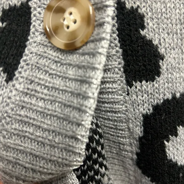 Unbranded Woman’s Leopard Print Long Sleeve Acrylic Cardigan Sweater OS - Image 4