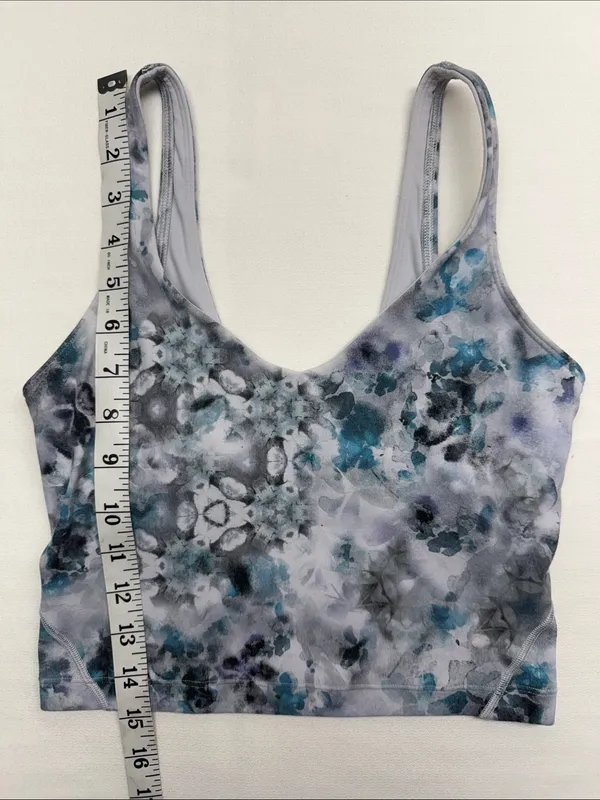 lululemon athletica Align Crop Top Teal, Blue & Gray Floral - Image 6
