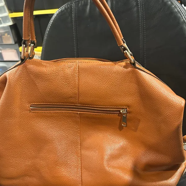 Ora Delphne Leather Satchel Handbag - Tan - Image 5