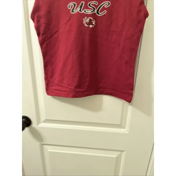 Red Oak South Carolina Gamecocks USC Womens Juniors Sleeveless V-neck T-shirt - Image 10