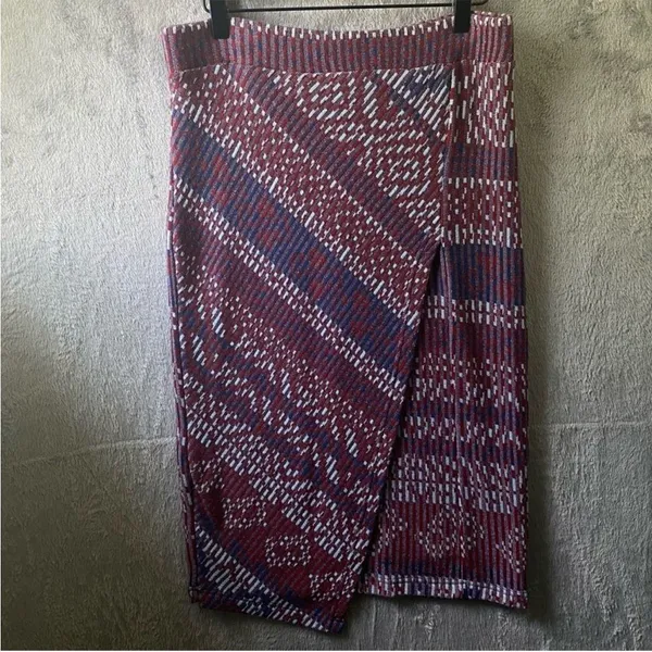 Maeve Anthropologie Skirt Carolina‎ Wrap Pencil Lined Boho Stretch Multicolor SM - Image 3