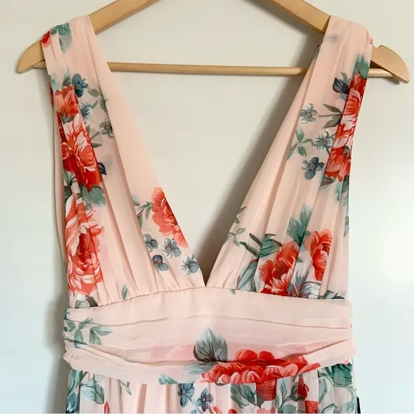 Lulu’s Garden Meandering Maxi Dress Blush Floral NEW WITH TAGS Small - Image 11