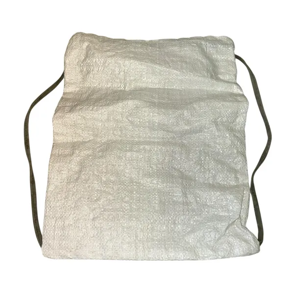 Beba Drawstring Backpack White Woven‎ Sack Bag Minimalist Lightweight Gym Travel - Image 4