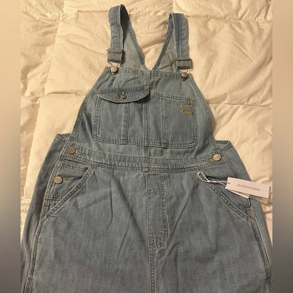 Outerknown Light Blue Denim Overalls for Women - NWT - Size M cotton - Image 7