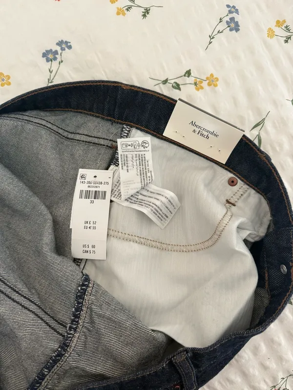 Abercrombie Mid Rise Drop-Waist Ruffle Denim Mini Skirt - Image 4