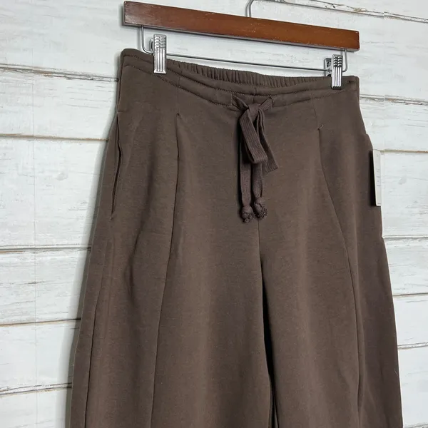 RISEN Drift Brown Wide Leg Jogger Pants Size Small Drawstring Elastic Waist - Image 7