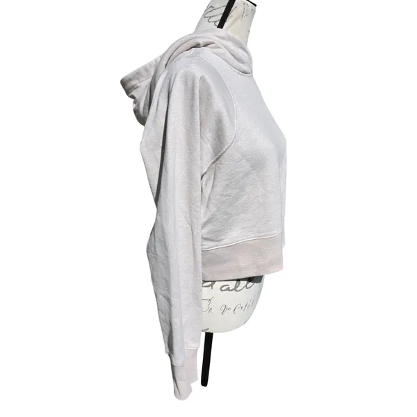 Lululemon Loungeful Cropped‎ Hoodie Spark Sweatshirt Size 6 Beige Shimmer Gold - Image 5