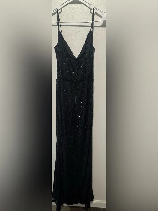 B Darlin Black Sequin Spaghetti-Strap Maxi Dress - Image 10